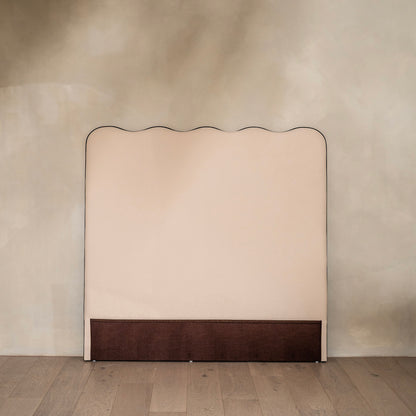 Capo Headboard | Black Piped & White Linen