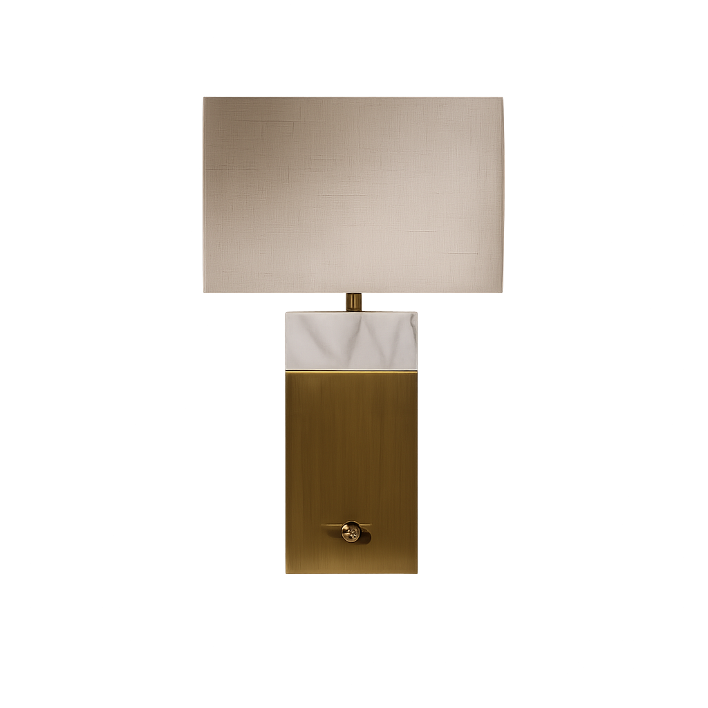 Durham Table Lamp | 61 High, Grey Marble & Brass