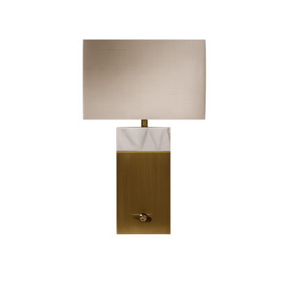 Durham Table Lamp | 61 High, Grey Marble & Brass