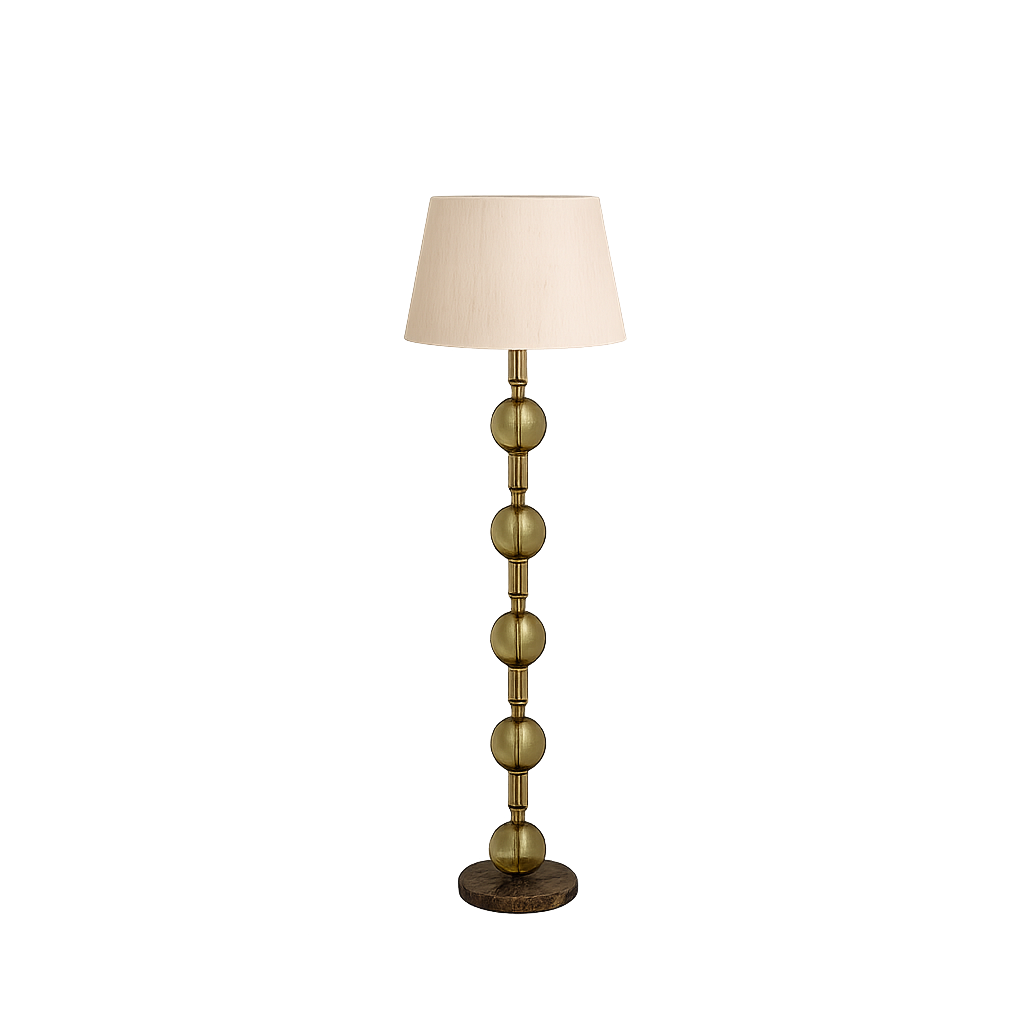 Edition Floor Lamp | 156 High, Olive Glass & Marble