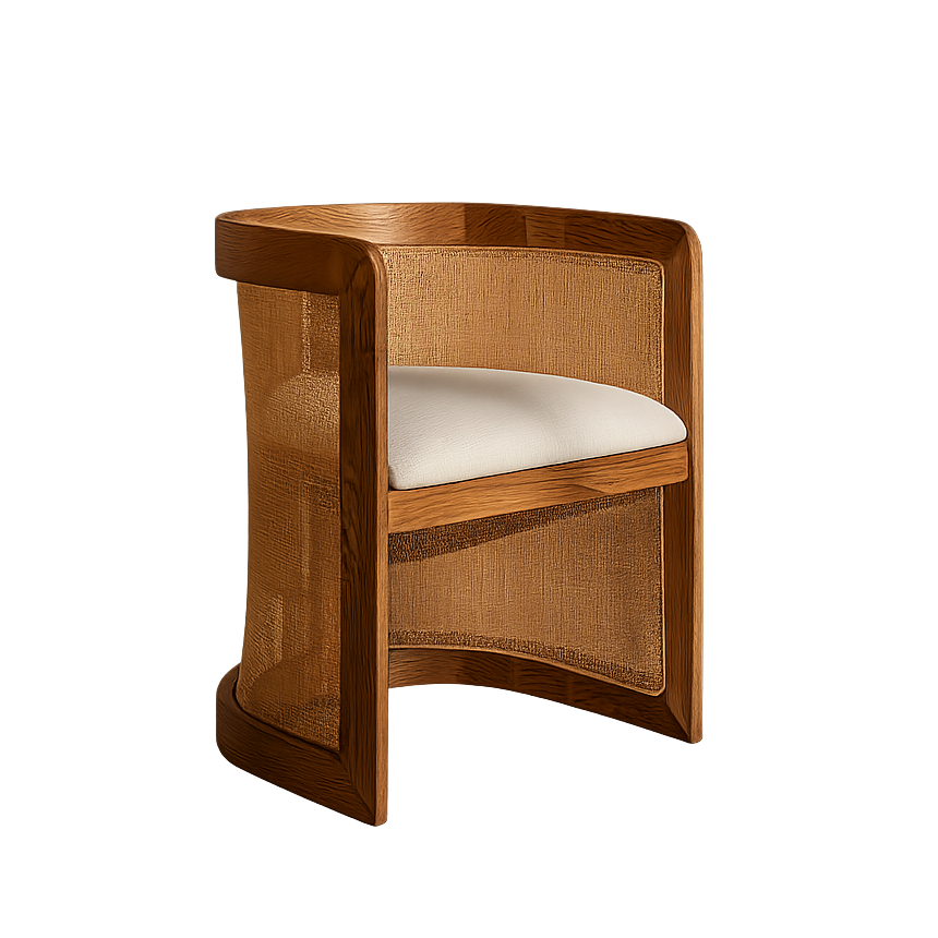 Elmira Dining Chair | Whicker Mesh & Oak Frame