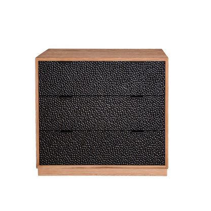 Denton Chest Of Drawers | 1000 Wide, Stained Oak & Black, 3 Drawer