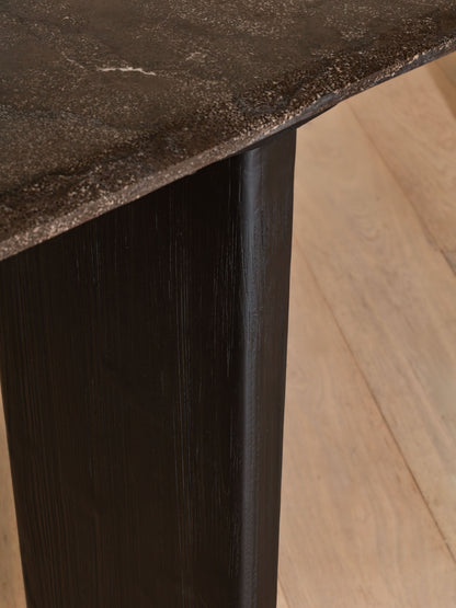 Jayda Console Table | 150 Wide, Dark Stone & Black Wood