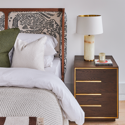 Landbrooke Bedside Table | 500 Wide Walnut, 2 Drawers