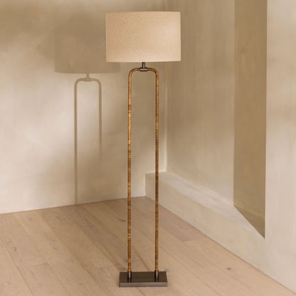 Newbie Floor Lamp | 158 High, Bronze & Whicker Weave