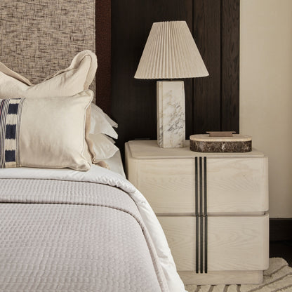 Vassall Bedside Table | 650 Wide White Wash, 2 Drawer