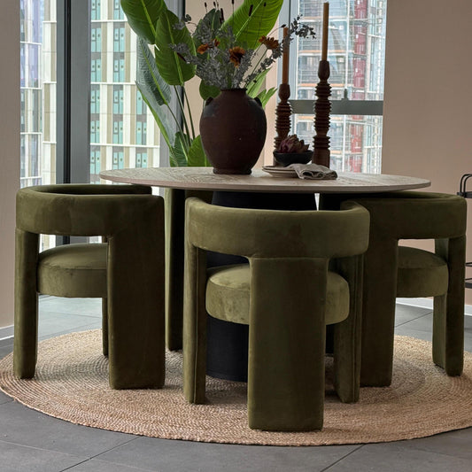 dark green velvet dining chair | Burbeck at Home