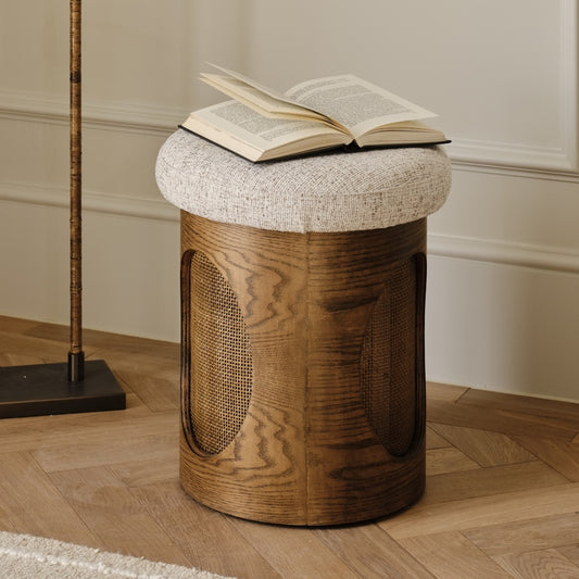 Quinby Stool | 40 Wide | Walnut Weaved