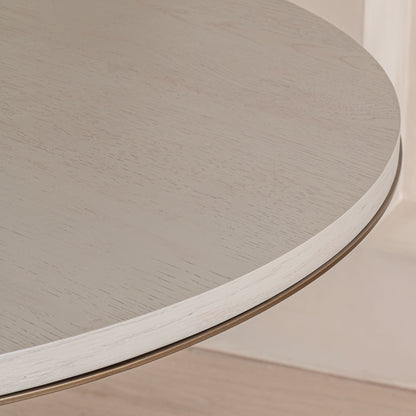 Ryecroft Round Dining Table | 120cm, Bronze & White Wash