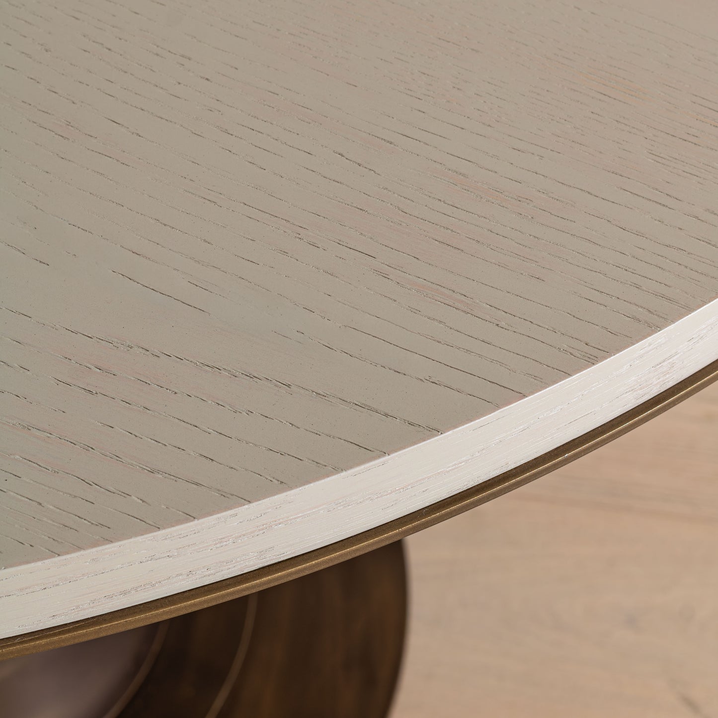 Ryecroft Round Dining Table | 120cm, Bronze & White Wash