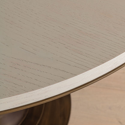 Ryecroft Round Dining Table | 120cm, Bronze & White Wash