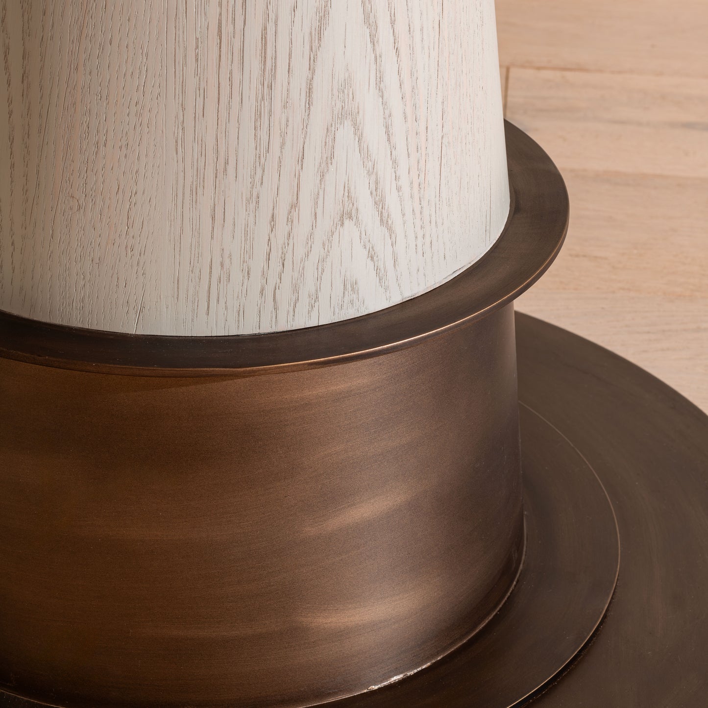 Ryecroft Round Dining Table | 120cm, Bronze & White Wash