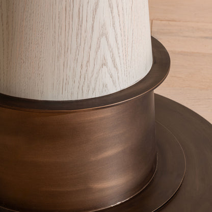 Ryecroft Round Dining Table | 120cm, Bronze & White Wash