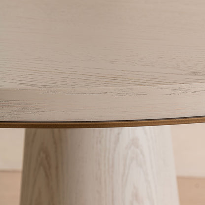 Ryecroft Round Dining Table | 120cm, Bronze & White Wash