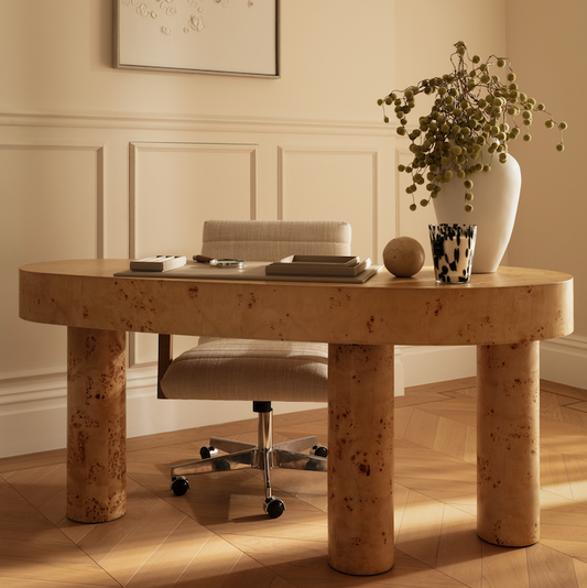 Chadstone Desk | 165cm Wide, Light Burl
