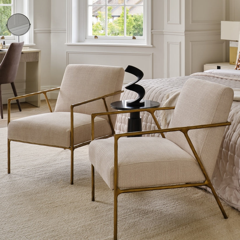 Marino Feature Chair | Forged Steel, Brass Finish – Burbeck At Home