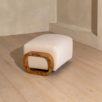 Thornhill Burl Armchair & Footstool | Light Burl