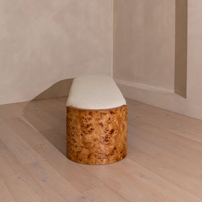 Bently Burl Bench | 120cm, Light Burl