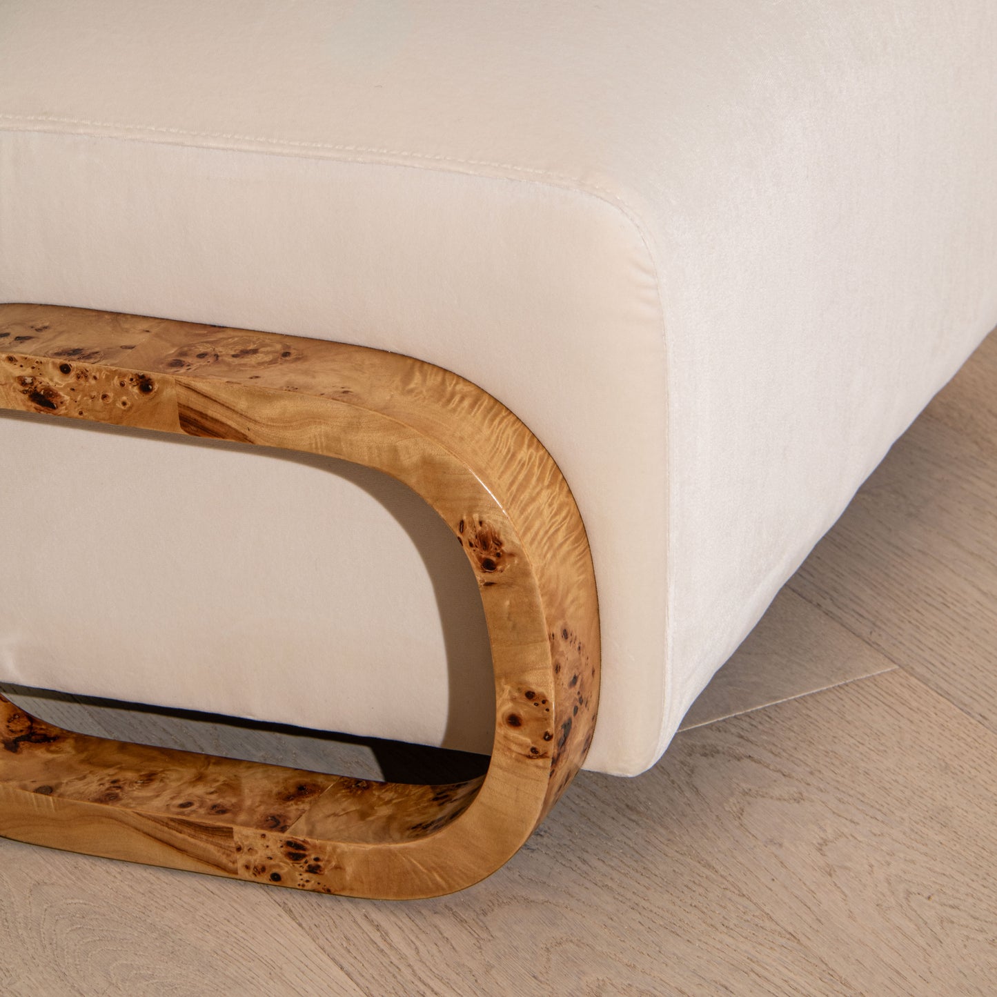 Thornhill Burl Armchair & Footstool | Light Burl