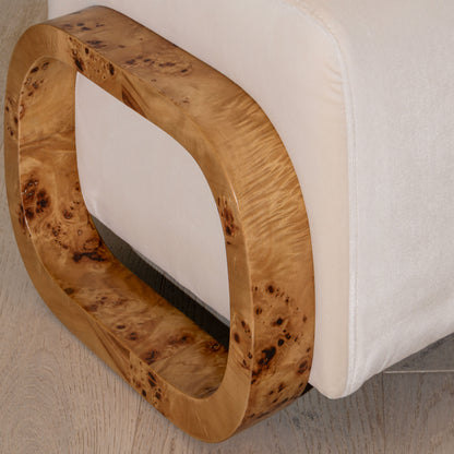 Thornhill Burl Armchair & Footstool | Light Burl