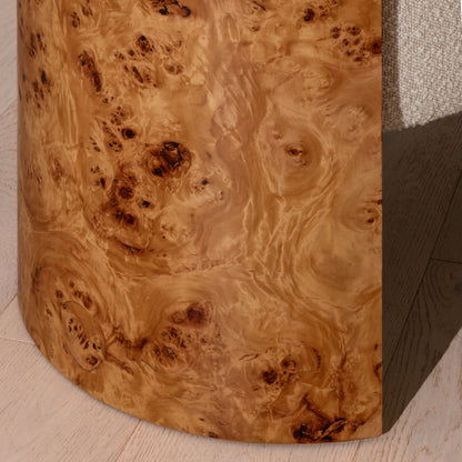 Bently Burl Bench | 120cm, Light Burl