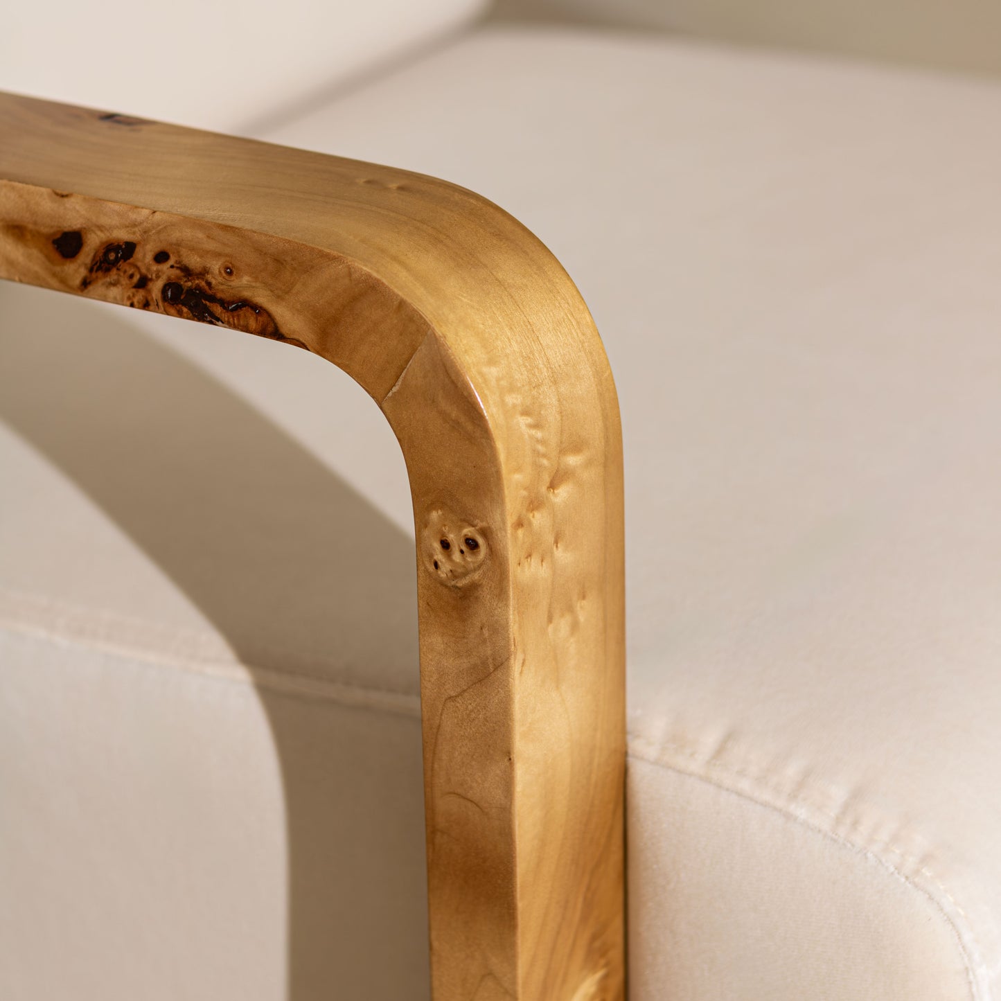 Thornhill Burl Armchair & Footstool | Light Burl